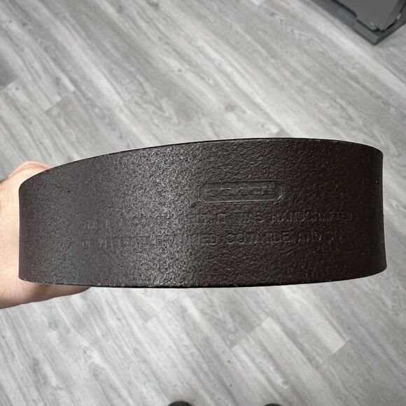 COACH 3896 Mens Leather Belt Brass Buckle Brown Leather 30” - Picture 4 of 5